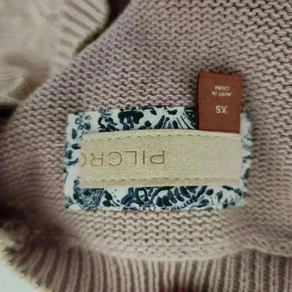 Anthropologie Pilcro Cotton Pull Over Sweater Pink Quarter Length Sleeves Black - Picture 4 of 9